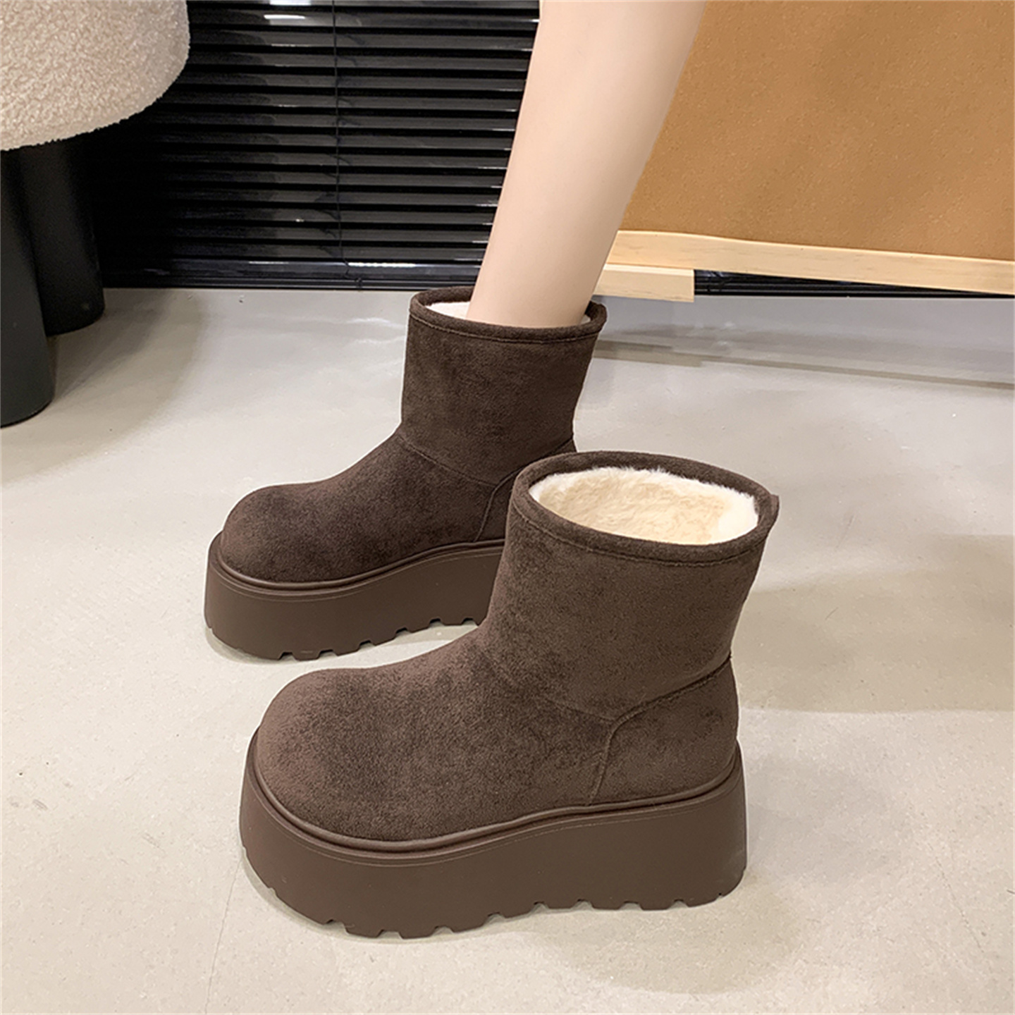 希女鞋洋气百搭短靴雪地靴