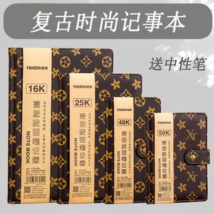 A6笔记本本子复古记事本简约A5日记本商务本记录本带扣B5笔记本