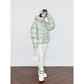 SUK 户外90白鹅绒连帽保暖防风功能性羽绒服女 2025冬季 时尚 冬锐