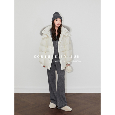 90白鹅绒中长款羽绒服SUK收腰