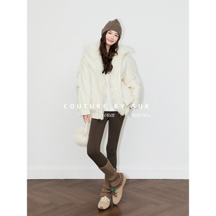 羽绒服2025新款 SUK 高级感毛领派克短款 90鸭绒时尚 女 雪域绒华