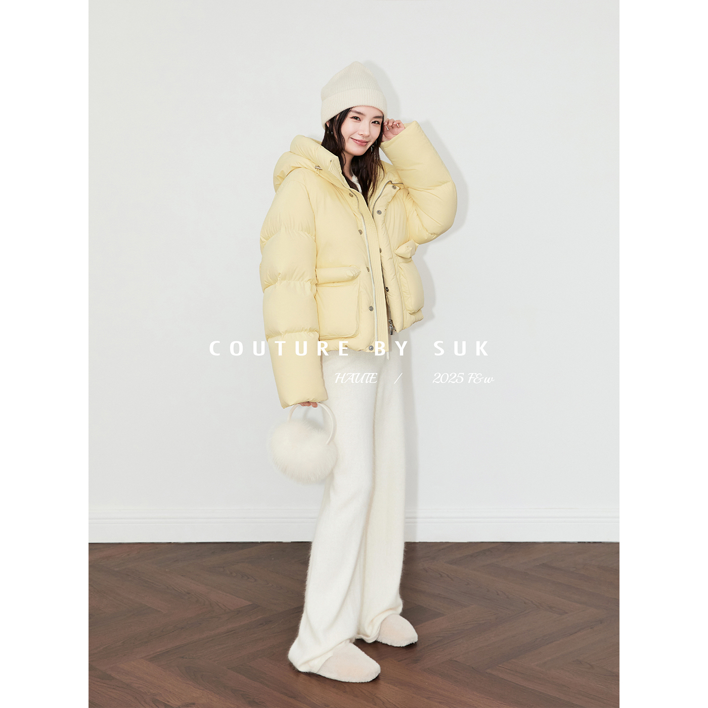 SUK 时尚序章！连帽90白鹅绒蓬松面包泡芙羽绒服女2025冬季新款
