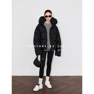 廓形短款 SUK 时尚 秋冬新款 连帽羽绒服鹅绒服宽松显瘦女 暖冬新姿