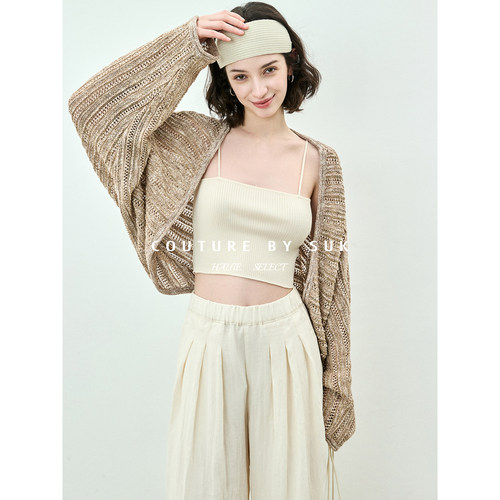 极简风针织吊带背心女