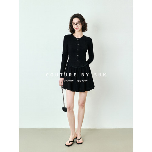 优雅风提花针织连衣裙女