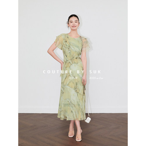 系带收腰修身显瘦连衣裙