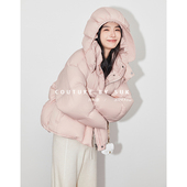 SUK 加厚连帽宽松面包服90白鹅绒羽绒服女 新款 少女美学 2025冬季