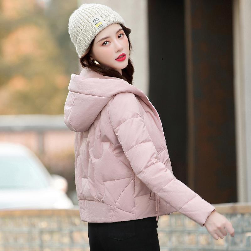 色羽绒服女短款202年冬4季新小个子ZHANG539款洋气加厚白粉鸭绒韩