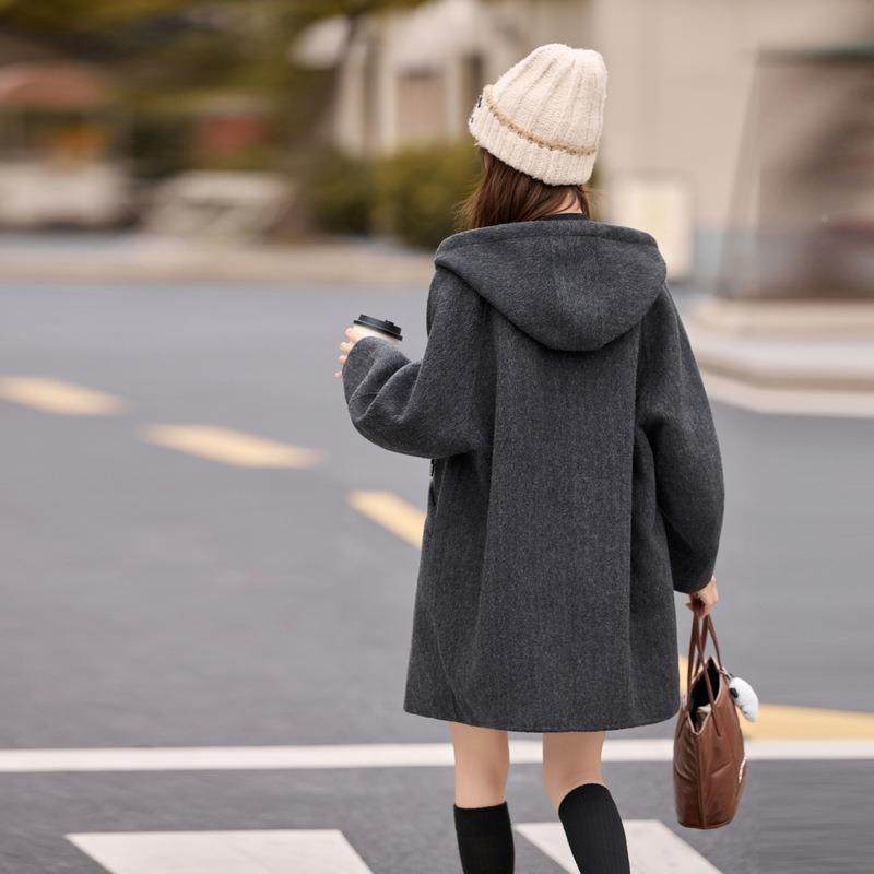 妈2ZAI8531S025秋冬新呢款时气尚洋气小个子妈质羊毛外套女中长款