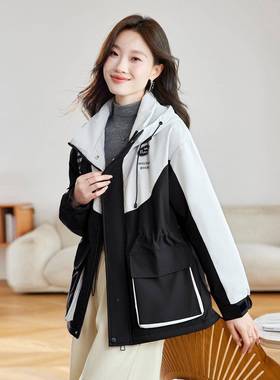 连帽派克服女205冬秋季新款中长款加绒加厚保暖拼外套2 MZ131MZ13