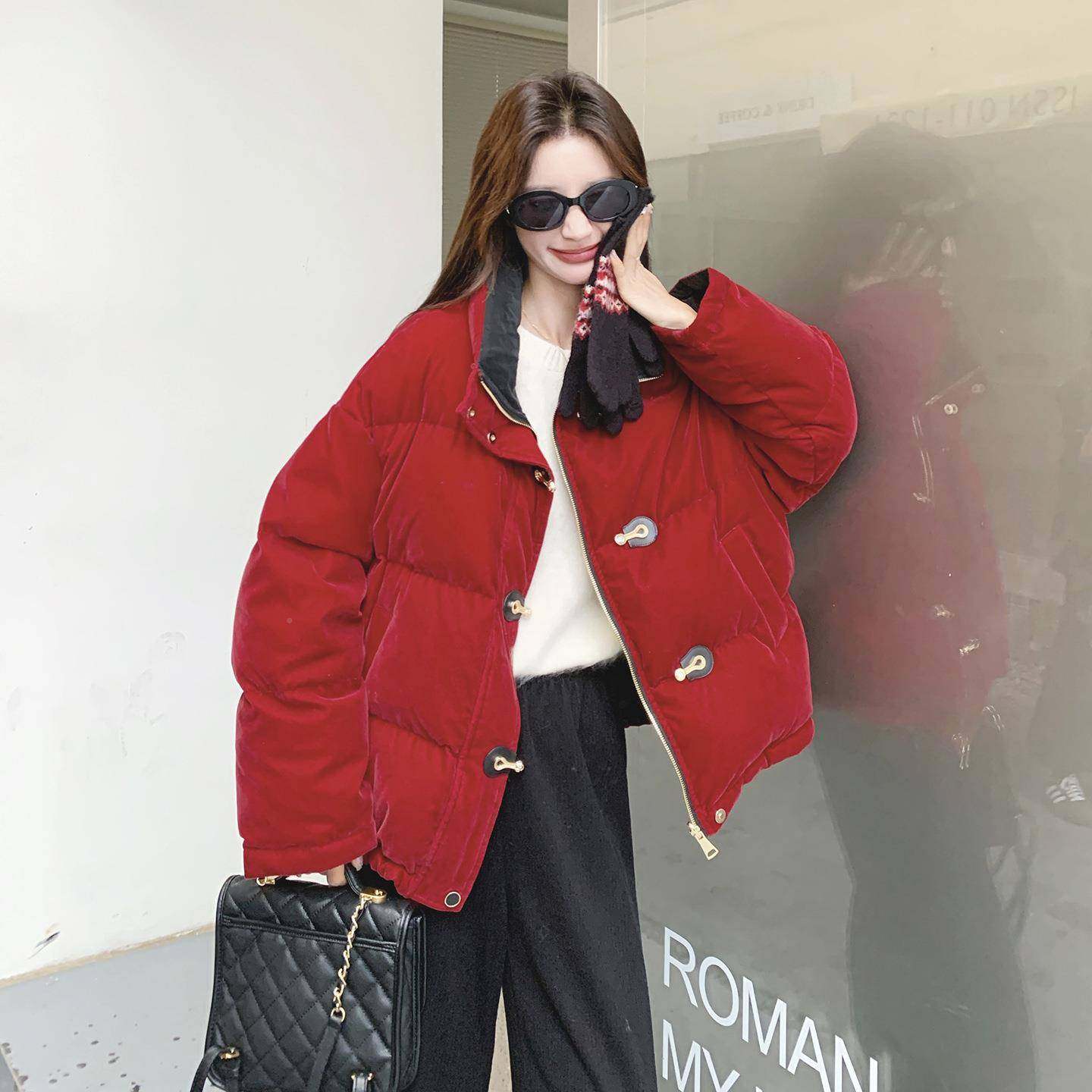 两面感穿圣诞年色过红绒C079-457羽绒服