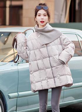 设计ZAI5531N感围羽脖绒中服女个长款2024冬季新款韩版爆款小子白