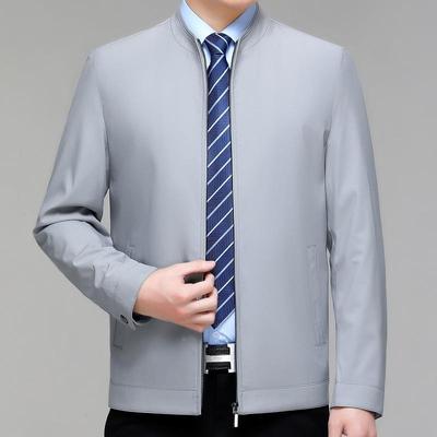 秋季新款商8698务休闲男克士立领夹克薄中年宽松爸爸装大春码茄款