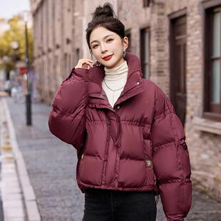 时羽绒服女冬新款个小子尚气质休闲小RX9176-1款洋气翻领抽绳面包