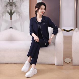 春10202191秋款美式复古动件套女年轻妹辣风修身外运三穿套装