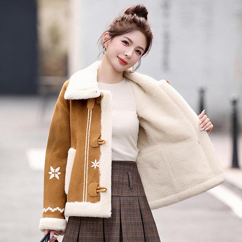 工重KX8662-1刺绣皮毛体配包包外套女冬季2025新气款时髦洋外套KX