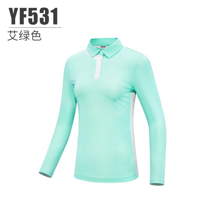 韩版高尔服夫季女装显长袖恤秋冬运动装拼YF531色侧身瘦衣服套装