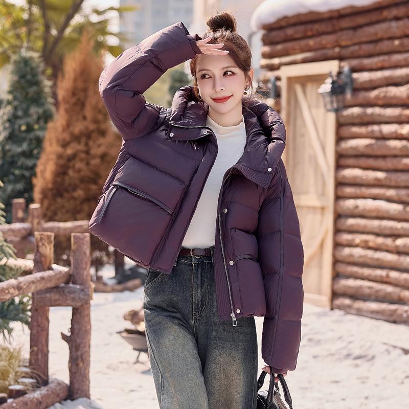 羽ZYI2525F绒服冬季2024连冬款短款女帽加厚白鸭绒宽松时尚休闲新