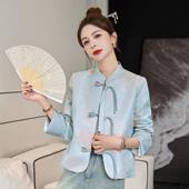 中国风套女绣2Y025春新款 YH2619 0新中式 立领休闲提花刺盘扣上衣