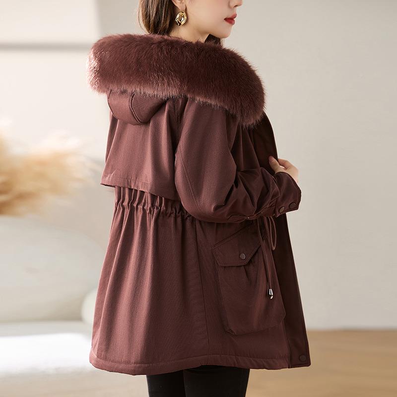 加ZMU1376Z绒加克服棉厚女冬中长款20派衣24年新款小个子棉服外套