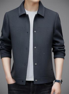 205秋Y2307-PP冬双面尼羊毛呢外套男毛呢克商务夹士翻领款绅直2筒
