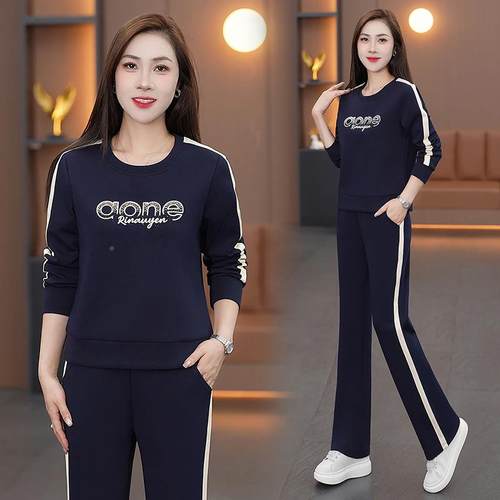 202秋季跑新款时尚休闲运动套装女洋气减96728572龄显瘦妈妈装步