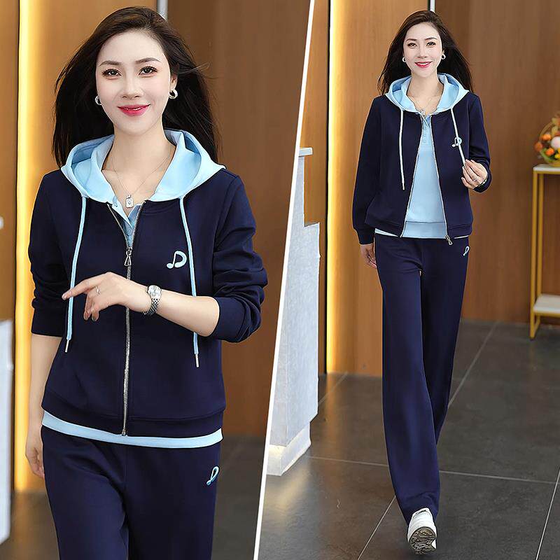 休闲运动服套装女档025秋季高品牌减年龄轻96463727妈2妈装外套卫