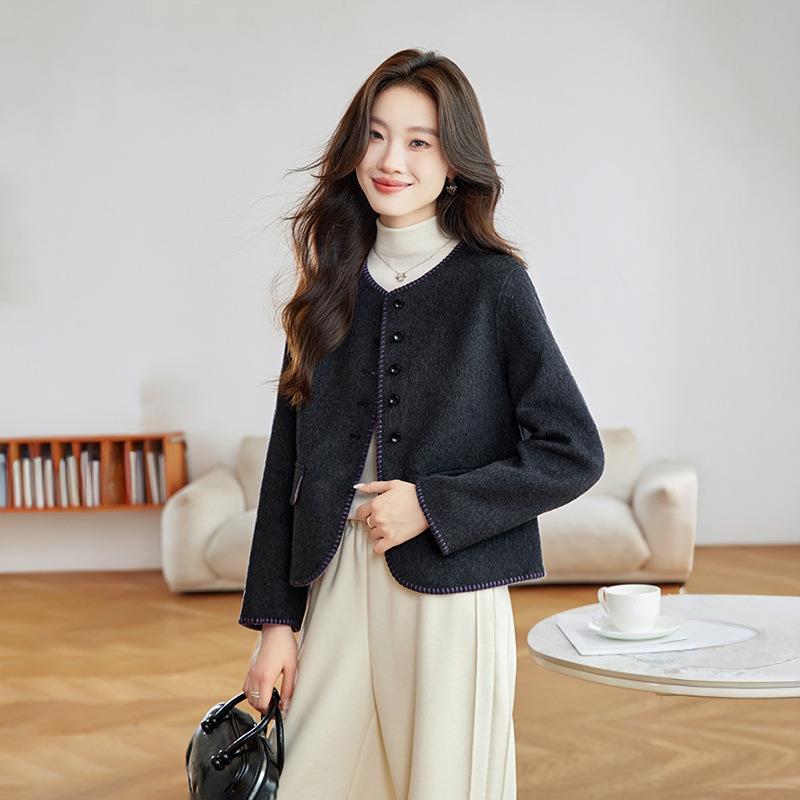 媛气百搭毛外质套20呢25冬新款保暖遮肉显瘦羊毛呢大衣YYE6516-1