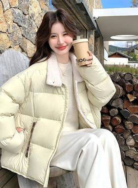 格子接黄色羽绒服超女冬季款新2025火巨好看的学院风90D034-692拼