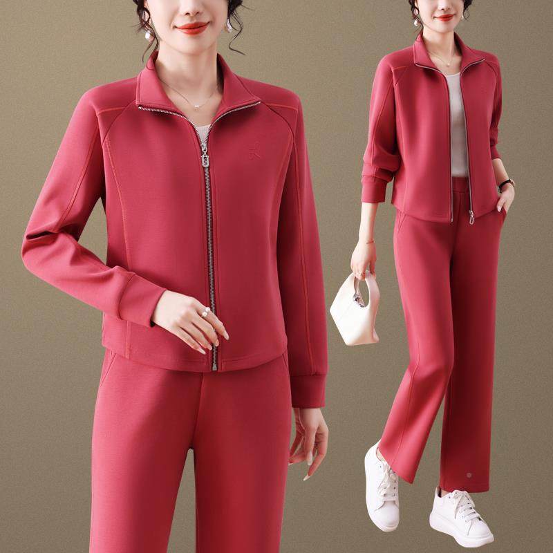 运动套装女202新款初春587721275减穿搭洋气时拼色大码束脚裤龄两