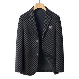 男士 男商务两66301 粒2西装 单西修身 PP格子 休闲高档大扣码 025秋季