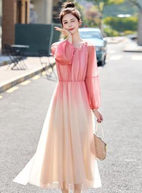 长袖连衣设裙2ZCHENG87025款春女装爆款计感减龄高端新年轻妈妈气