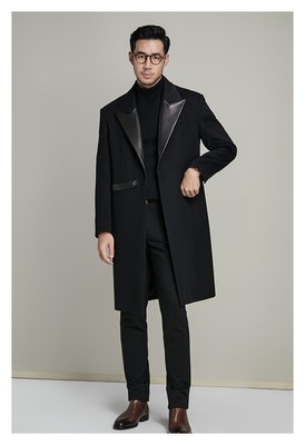 飞鸾鸟中长款羊毛呢冬季修身大衣