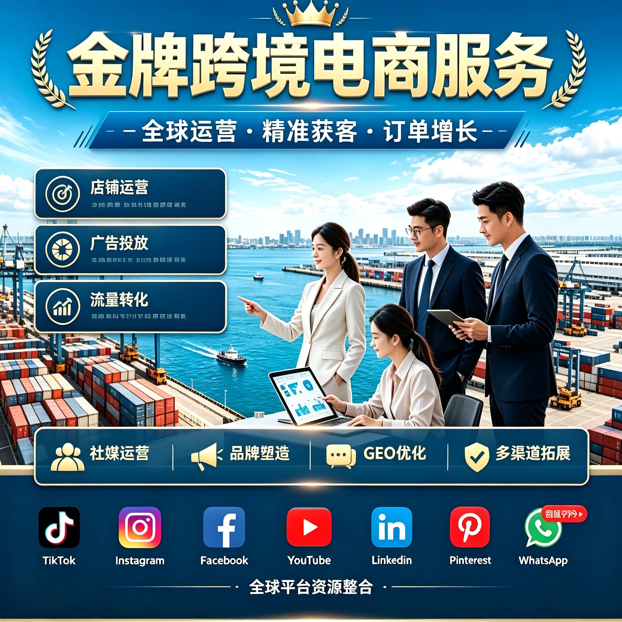 TK代运营FB广告INS全球外贸推广海外社媒IG投放YB谷歌SEO优化GEO