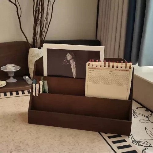 复古桌面木质文具收纳盒