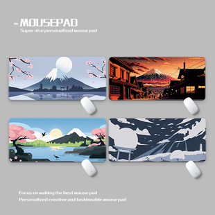 富士山风景鼠标垫超大笔记本电脑防水防滑加厚Mount deskmat Fuji