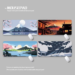 富士山风景鼠标垫超大笔记本电脑防水防滑加厚Mount Fuji deskmat