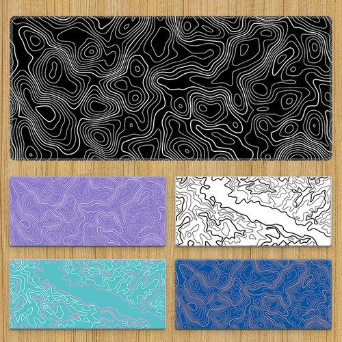 Topography Deskmats 线条乱纹地形鼠标垫超大电竞游戏男键盘桌垫