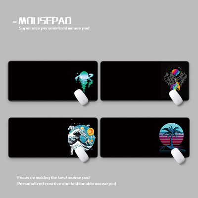 赛博蒸汽波宇宙之旅鼠标垫超大黑色耐脏防水 Cosmic Trip deskmat