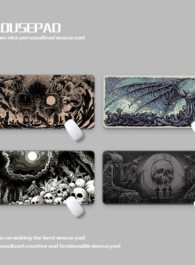 克苏鲁暗黑风鼠标垫超大电竞游戏桌垫加厚Touch of Death Deskmat