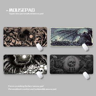 克苏鲁暗黑风鼠标垫超大电竞游戏桌垫加厚Touch of Death Deskmat