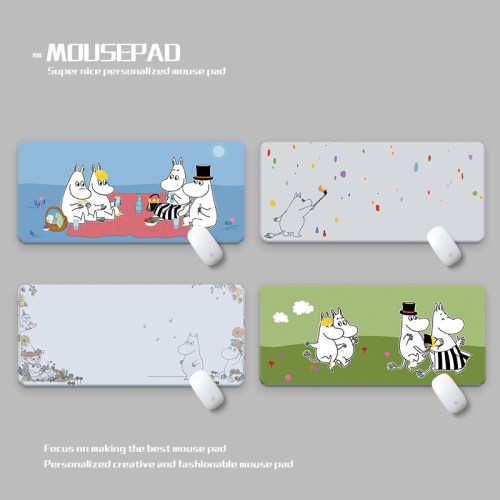 噜噜咪可爱河马精灵鼠标垫超大防水防滑操作丝滑垫Moomin Deskmat