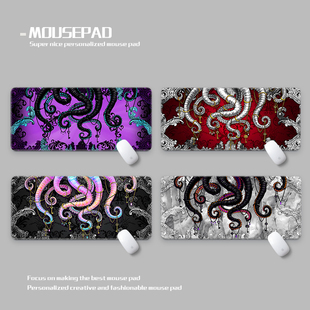 哥特式暗黑风八爪鱼章鱼鼠标垫超大加厚防水耐脏垫Gothic DeskMat