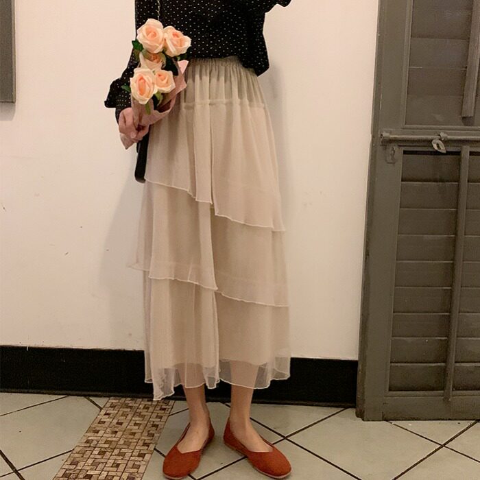 skirt Jacobs skirt 2019 spring and autumn new pattern Korean Edition Versatile Show thin Paige Cake Gauze skirtin the Women's clothing/Boutique , Skirts  category - from Buy2taobao.com to provide professional Taobao agent buy service