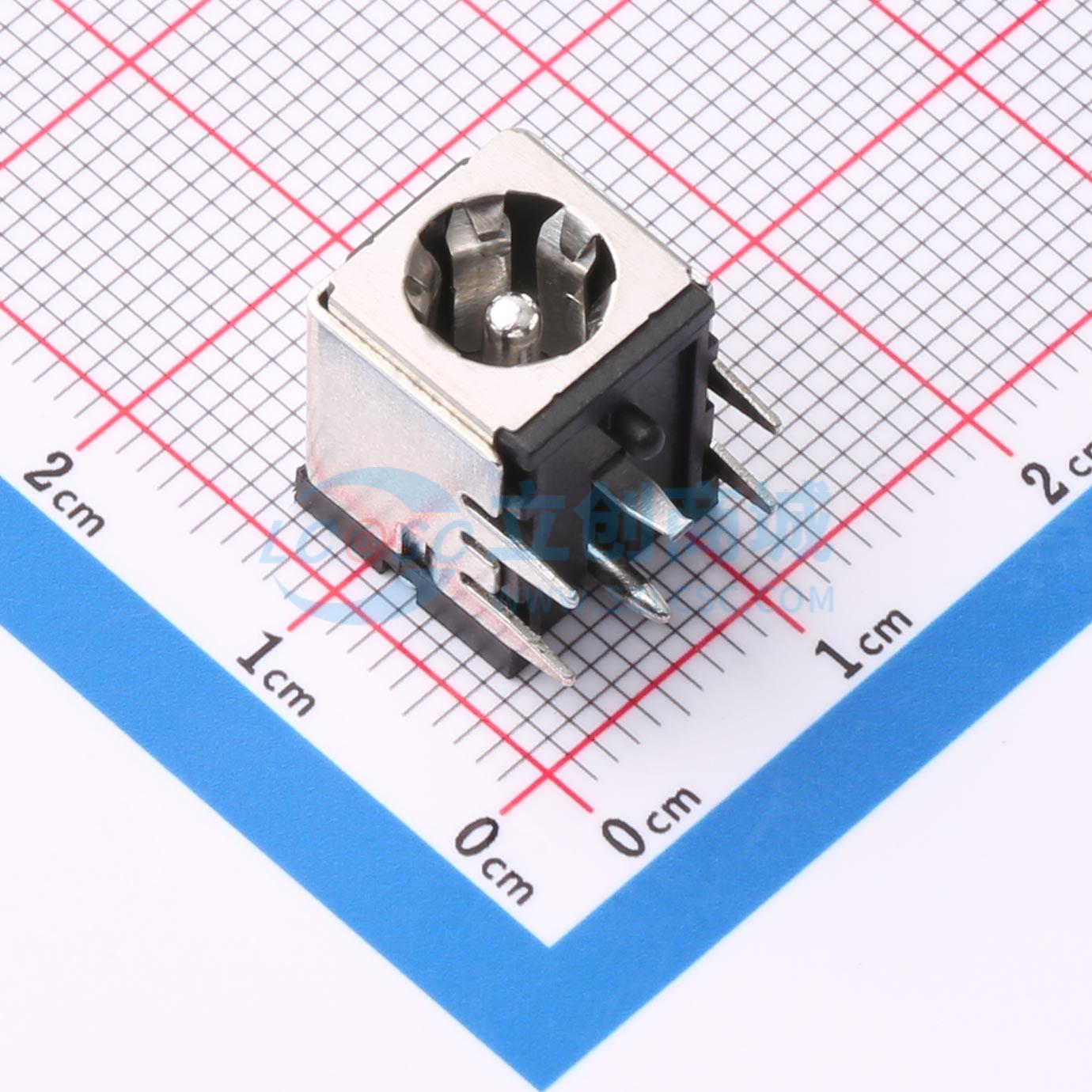 DC电源连接器 HX DC007B-2.0 插件 弯插 2mm 6mm 电子元器件配单