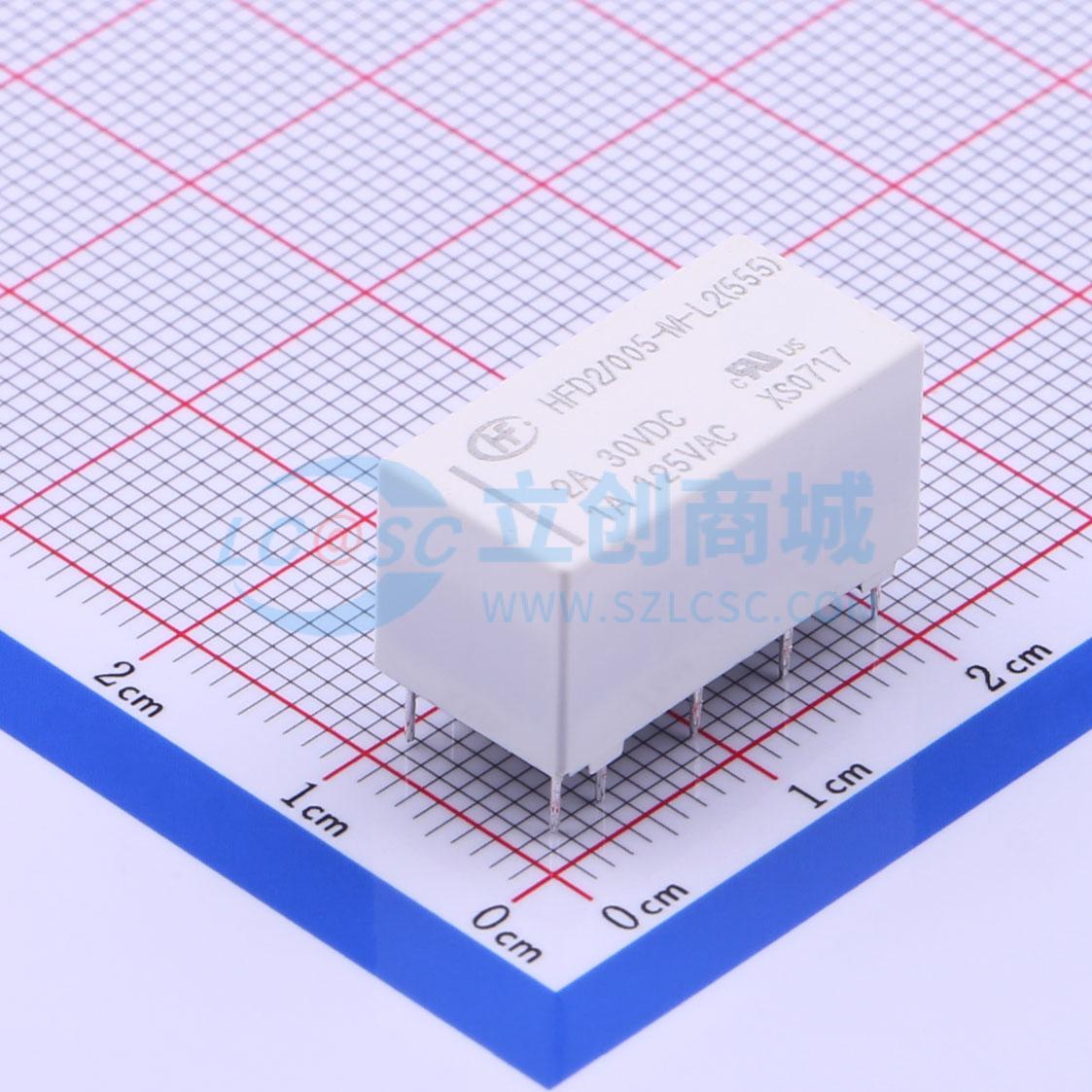 磁保持继电器 HFD2/005-M-L2 DIP,10.2x20.2mm 10 5V 电子元器件