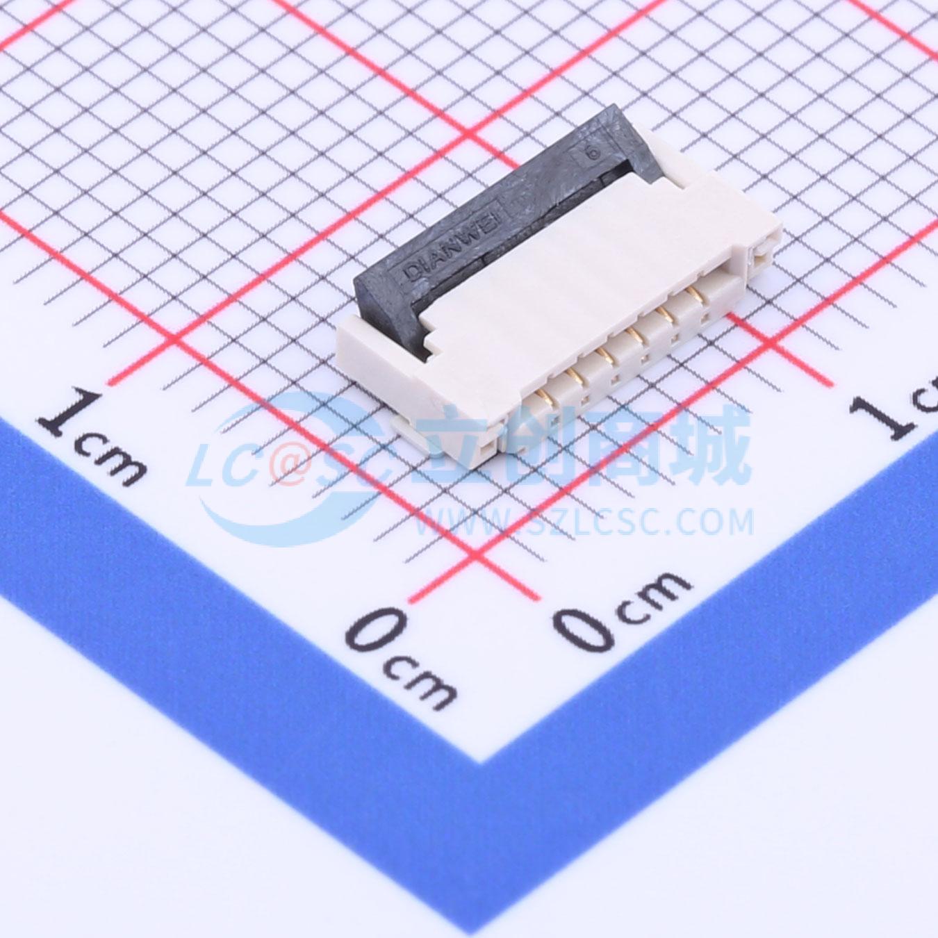 连接器 F1004-H-06-20G-R SMD,P=1mm,卧贴 翻盖式 6P 双侧触点/上