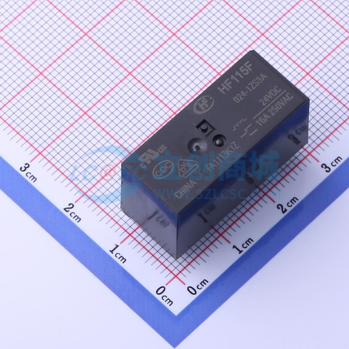 功率继电器 HF115F/024-1ZS3A DIP,12.7x29mm 8 24V 电子元器件