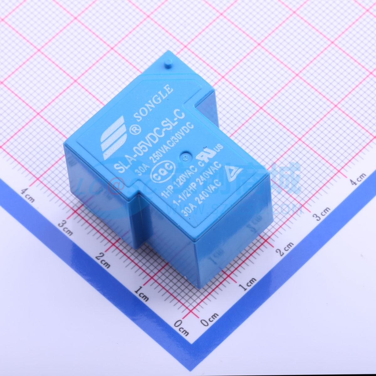 功率继电器 SLA-05VDC-SL-C 插件,27.6x32mm 6 5V 电子元器件配单