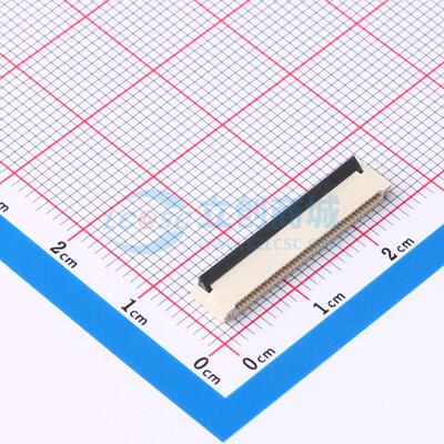 连接器 FPC-1.0HF-20PWAR-H20 SMD,P=1mm,卧贴 翻盖式 20P 双侧触